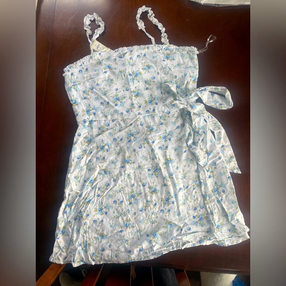 Francesca’s floral wrap mini dress